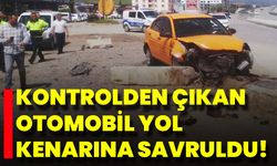 Kontrolden Çıkan Otomobil Yol Kenarına Savruldu!