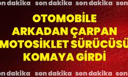 Otomobile arkadan çarpan motosiklet sürücüsü komaya girdi