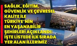 Sağlık, eğitim, güvenlik ve çevresel kalite ile Türkiye’nin en yaşanabilir şehirleri açıklandı