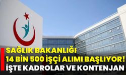 Sağlık Bakanlığı 14 Bin 500 İşçi Alımı Başlıyor! İşte Kadrolar ve Kontenjan
