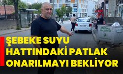 Şebeke suyu hattındaki patlak onarılmayı bekliyor