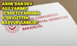 ASHB’dan dev aile yarımı! 12.500 TL yardıma E-Devletten başvurulabilir!