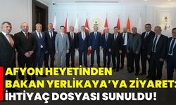 Afyon Heyetinden Bakan Yerlikaya’ya Ziyaret: İhtiyaç Dosyası Sunuldu!