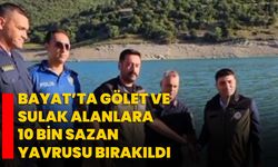 Bayat’ta Gölet ve Sulak Alanlara 10 Bin Sazan Yavrusu Bırakıldı