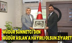 Müdür Sünnetci'den Müdür Aslan'a Hayırlı Olsun Ziyareti