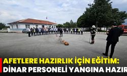 Afetlere Hazırlık İçin Eğitim: Dinar Personeli Yangına Hazır