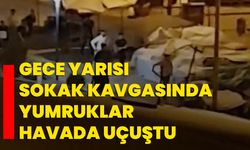 Gece yarısı sokak kavgasında yumruklar havada uçuştu