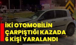 İki otomobilin çarpıştığı kazada 6 kişi yaralandı