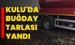 Kulu'da buğday tarlası yandı