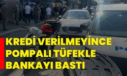 Kredi verilmeyince pompalı tüfekle bankayı bastı