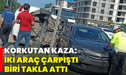 Korkutan Kaza: İki Araç Çarpıştı, Biri Takla Attı