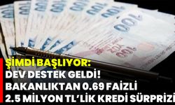 Şimdi Başlıyor: Dev Destek Geldi! Bakanlıktan 0.69 Faizli 2.5 Milyon TL’lik Kredi Sürprizi
