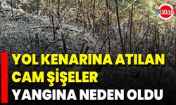 Yol Kenarına Atılan Cam Şişeler Yangına Neden Oldu