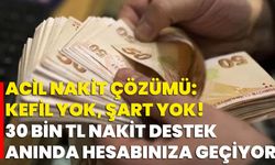 Acil Nakit Çözümü: Kefil Yok, Şart Yok! 30 Bin TL Nakit Destek Anında Hesabınıza Geçiyor
