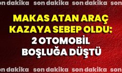 Makas Atan Araç Kazaya Sebep Oldu: 2 Otomobil Boşluğa Düştü