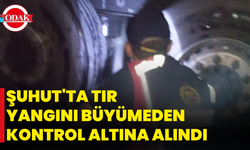 Şuhut'ta Tır Yangını Büyümeden Kontrol Altına Alındı