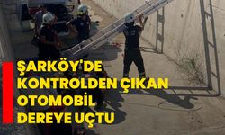 Şarköy'de kontrolden çıkan otomobil dereye uçtu