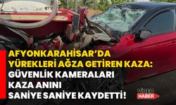 Afyonkarahisar’da yürekleri ağza getiren kaza: Güvenlik kameraları kaza anını saniye saniye kaydetti!