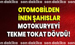 Otomobilden İnen Şahıslar, Motokuryeyi Tekme Tokat Dövdü!