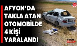 Afyon’da Takla Atan Otomobilde 4 Kişi Yaralandı