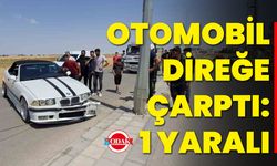 Otomobil direğe çarptı: 1 yaralı