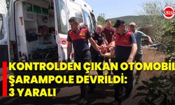 Kontrolden çıkan otomobil şarampole devrildi: 3 yaralı