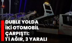 Duble yolda iki otomobil çarpıştı: 1'i ağır, 3 yaralı