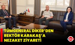 Tümgeneral Diker’den Rektör Karakaş’a Nezaket Ziyareti