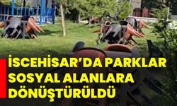 İscehisar’da parklar sosyal alanlara dönüştürüldü