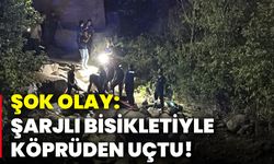 Şok olay: Şarjlı bisikletiyle köprüden uçtu!