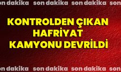 Kontrolden Çıkan Hafriyat Kamyonu Devrildi