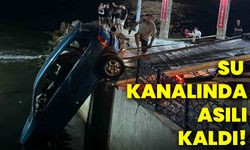 Su kanalında asılı kaldı!