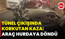 Tünel Çıkışında Korkutan Kaza: Araç Hurdaya Döndü