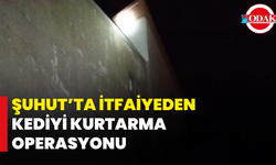 Şuhut’ta İtfaiyeden Kediyi Kurtarma Operasyonu