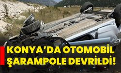 Konya’da otomobil şarampole devrildi!