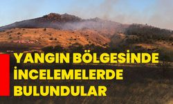 Yangın bölgesinde incelemelerde bulundular