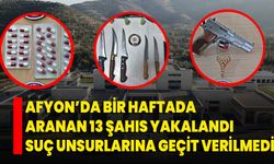 Afyon’da Bir Haftada Aranan 13 Şahıs Yakalandı, Suç Unsurlarına Geçit Verilmedi