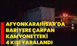 Afyonkarahisar'da bariyere çarpan kamyonetteki 4 kişi yaralandı