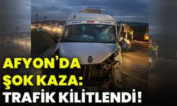 Afyon’da şok kaza: Trafik kilitlendi!