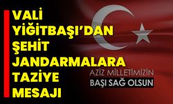 Vali Yiğitbaşı’dan Şehit Jandarmalara Taziye Mesajı