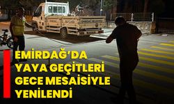 Emirdağ’da yaya geçitleri gece mesaisiyle yenilendi