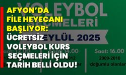 Afyon’da File Heyecanı Başlıyor: Ücretsiz Voleybol Kursu Seçmeleri İçin Tarih Belli Oldu
