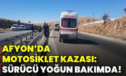 Afyon’da motosiklet kazası: Sürücü yoğun bakımda!