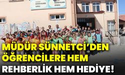Müdür Sünnetci’den öğrencilere hem rehberlik hem hediye!