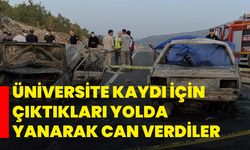 Üniversite kaydı için çıktıkları yolda yanarak can verdiler