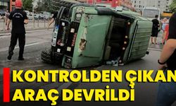 Kontrolden Çıkan Araç Devrildi