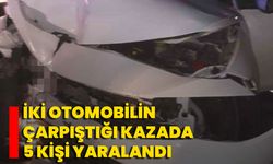 İki Otomobilin Çarpıştığı Kazada 5 Kişi Yaralandı