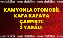 Kamyonla otomobil kafa kafaya çarpıştı: 3 yaralı