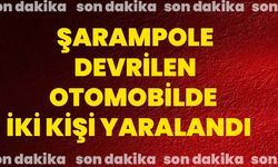 Şarampole devrilen otomobilde iki kişi yaralandı