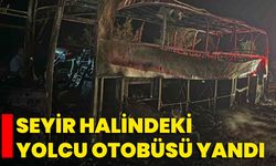 Seyir Halindeki Yolcu Otobüsü Yandı